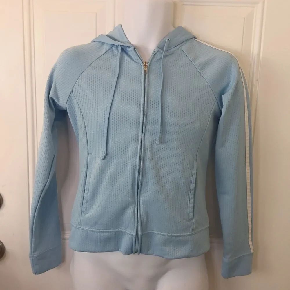 (3/$20) Prospirit light blue zip front jacket with hood